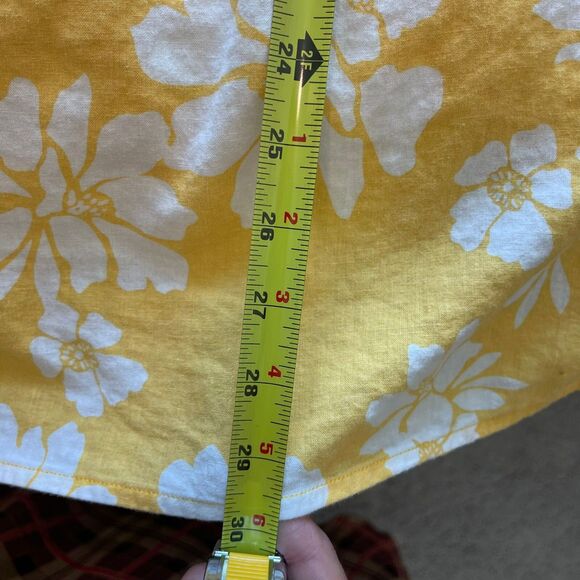 Terra & Sky Womens Blouse 3X‎ (24W-26W) Yellow White Floral Summer Spring - Picture 7 of 8